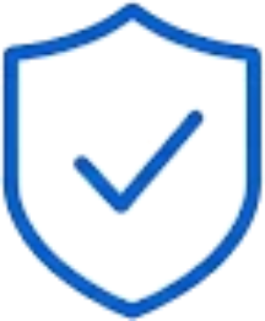 blue shield with white checkmark