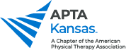 APTA Kansas logo featuring a blue stylized wing icon and white text.